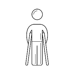 Image showing Walking crutches line icon.