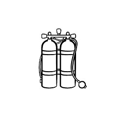 Image showing Oxygen tank hand drawn sketch icon.