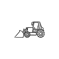 Image showing Excavator hand drawn sketch icon.