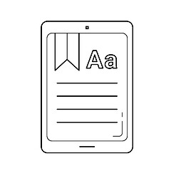 Image showing Ebook vector line icon.