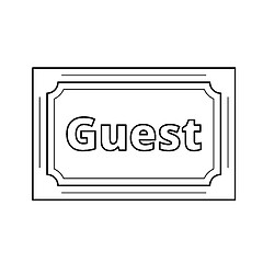 Image showing Wedding card for guest vector line icon.