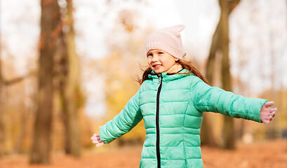 Image showing happy girl at autumn park