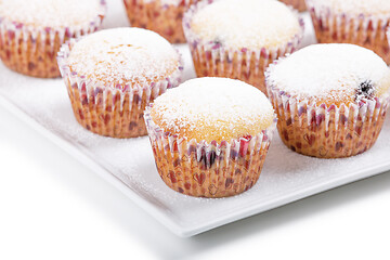 Image showing fresh homemade Muffin on white background