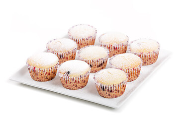 Image showing fresh homemade Muffin on white background