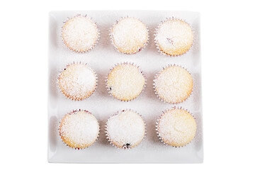Image showing fresh homemade Muffin on white background