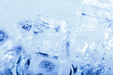 Image showing backgrounds with ice cubes in sparkling water 