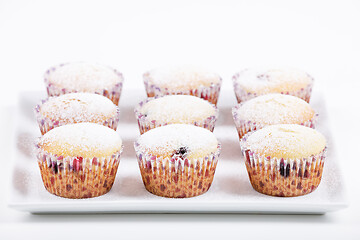 Image showing fresh homemade Muffin on white background