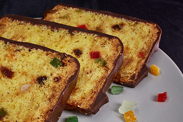 Image showing fruitcake and small pieces candied fruits