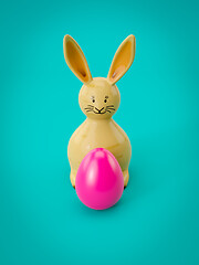 Image showing sweet Easter decoration bunny with egg