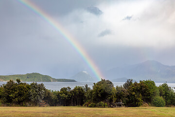 Image showing scenery at Lake Te Anau, New Zealand