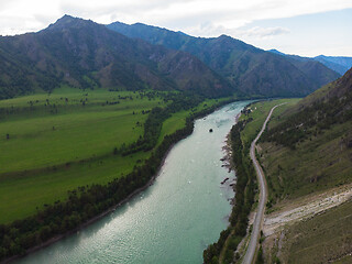 Image showing Aerial view of Katun river