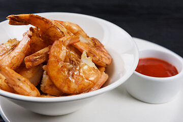 Image showing Fried tasty shrimps