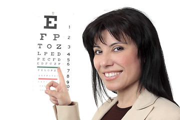 Image showing Optometrist with eye chart