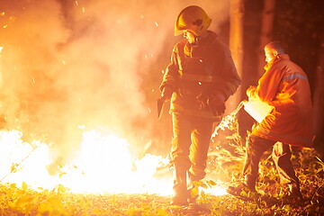 Image showing firefighter in action