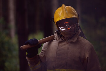 Image showing firefighter portrait