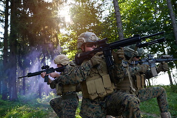 Image showing Soldier fighters standing together