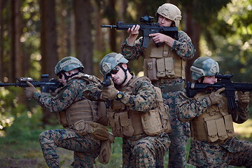 Image showing Soldier fighters standing together