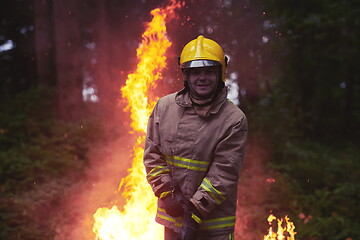 Image showing firefighter portrait