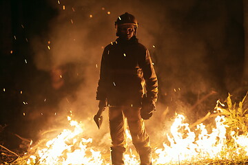 Image showing firefighter portrait