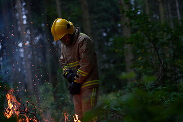 Image showing firefighter in action