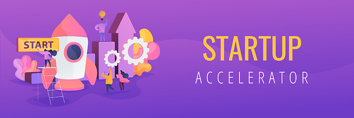 Image showing Startup accelerator web banner concept.