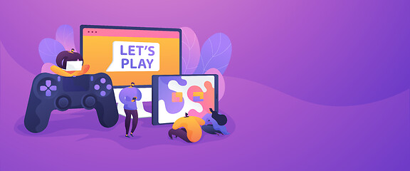 Image showing Cross-platform play web banner concept.