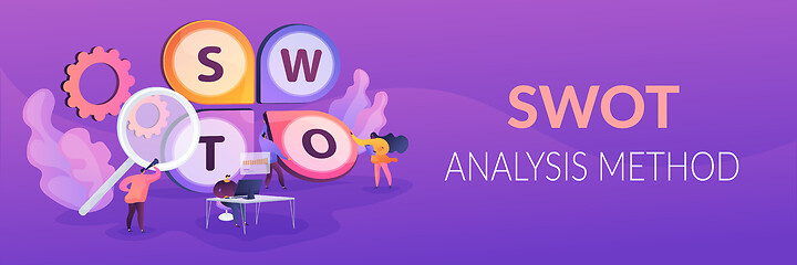 Image showing SWOT analysis web banner concept.