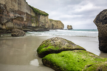 Image showing Tunnel Beach New Zealand