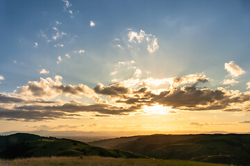 Image showing evening landscape scenery in Breisgau Germany