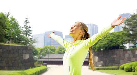 Image showing happy woman in sports clothes