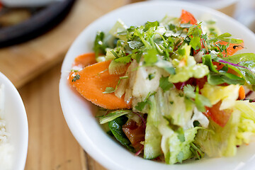 Image showing vegetable salad in bowl at indian restaurant