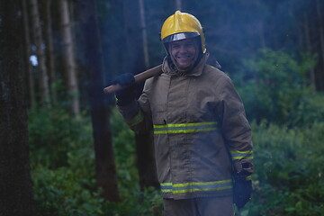 Image showing firefighter portrait