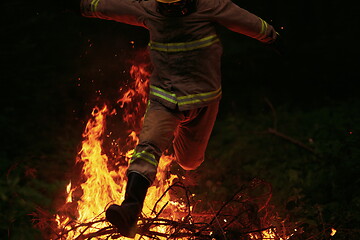 Image showing firefighter in action