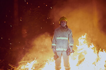 Image showing firefighter portrait