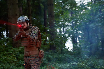 Image showing Soldier in Action at Night