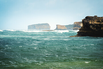 Image showing rough coast at the Great Ocean Road Australia