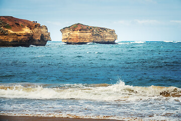 Image showing rough coast at the Great Ocean Road Australia