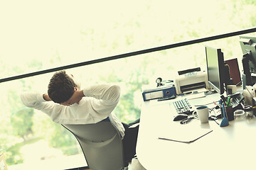 Image showing happy young business man at office