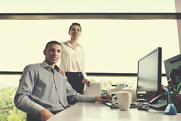 Image showing business people in a meeting at office