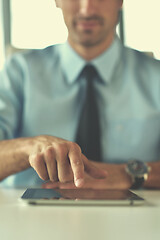 Image showing business man use tablet compuer at office