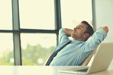 Image showing happy young business man at office