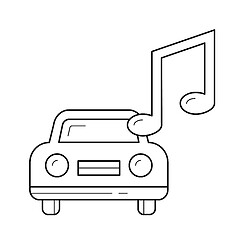 Image showing Car music line icon.