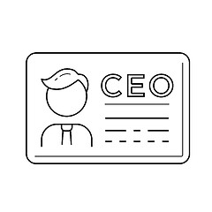 Image showing CEO business card vector line icon.