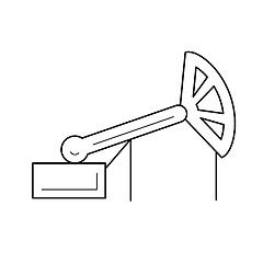 Image showing Oil production vector line icon.