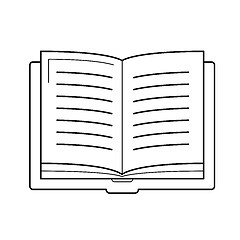 Image showing Open student book vector line icon.