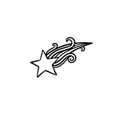 Image showing Shooting star hand drawn sketch icon.