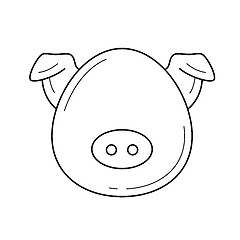 Image showing Pork meat vector line icon.