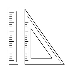 Image showing Ruler for size measure vector line icon.