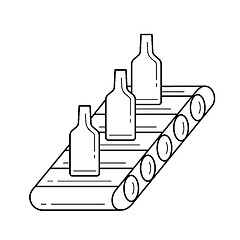 Image showing Factory conveyor vector line icon.