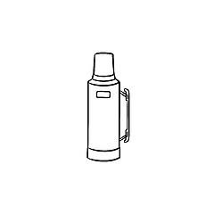 Image showing Thermos hand drawn sketch icon.